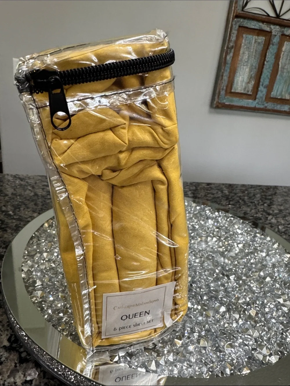 Catherine Malandrino 6 piece Queen Sheet Set - Mustard Yellow NEW